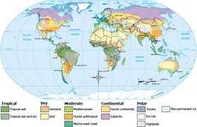 Bản đồ các kiểu khí hậu trên Trái Đất
