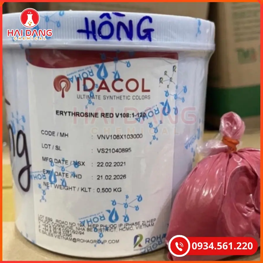 Erythrosine Red Ấn Độ Tạo Màu Đỏ Hồng Thực Phẩm | Giá Tốt Tại Kho Hải Phòng