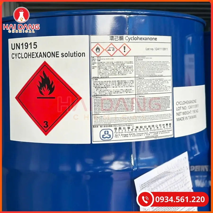 Cyclohexanone C6H10O Taiwan Dung Môi Công Nghiệp Chất Lượng Cao | Giá Tốt Tại Kho Hải Phòng