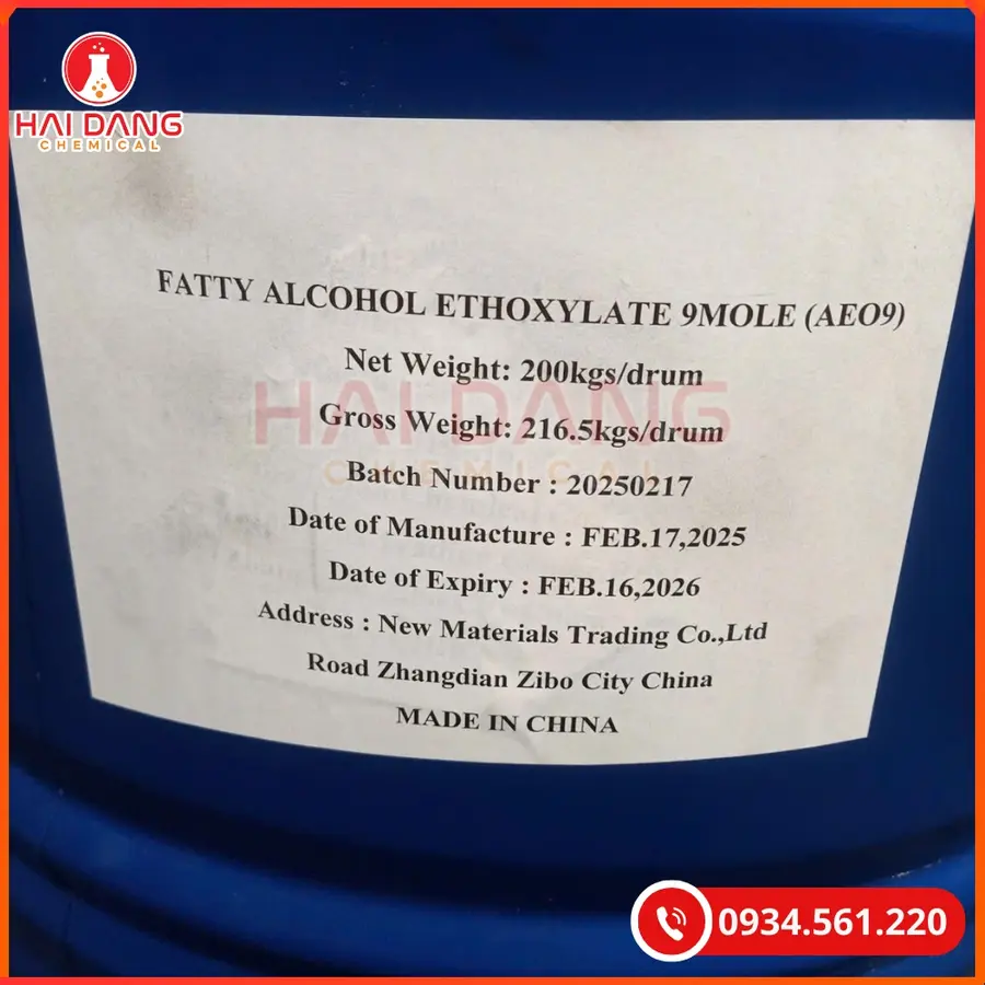 Fatty Alcohol Ethoxylate AEO9 LS9 Trung Quốc Chất Hoạt Động Bề Mặt | Giá Tốt Tại Kho Hải Phòng