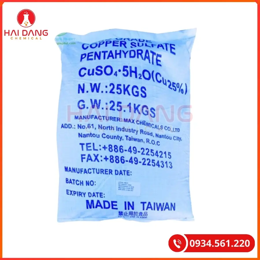 Đồng Sulphate Đài Loan Diệt Tảo Xử Lý Nước Thủy Sản | Giá Tốt Tại Kho Hải Phòng