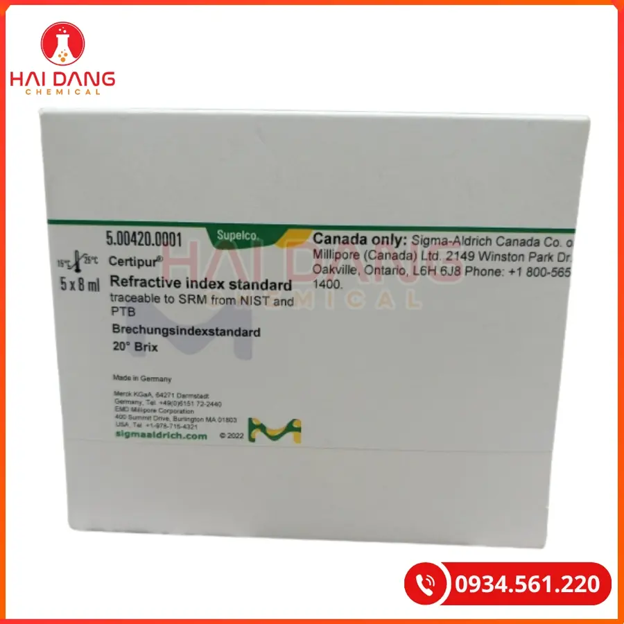 Refractive Index Standard 20° Brix Certipur Merck Hiệu Chuẩn Khúc Xạ Kế | Giá Tốt Tại Kho Hải Phòng
