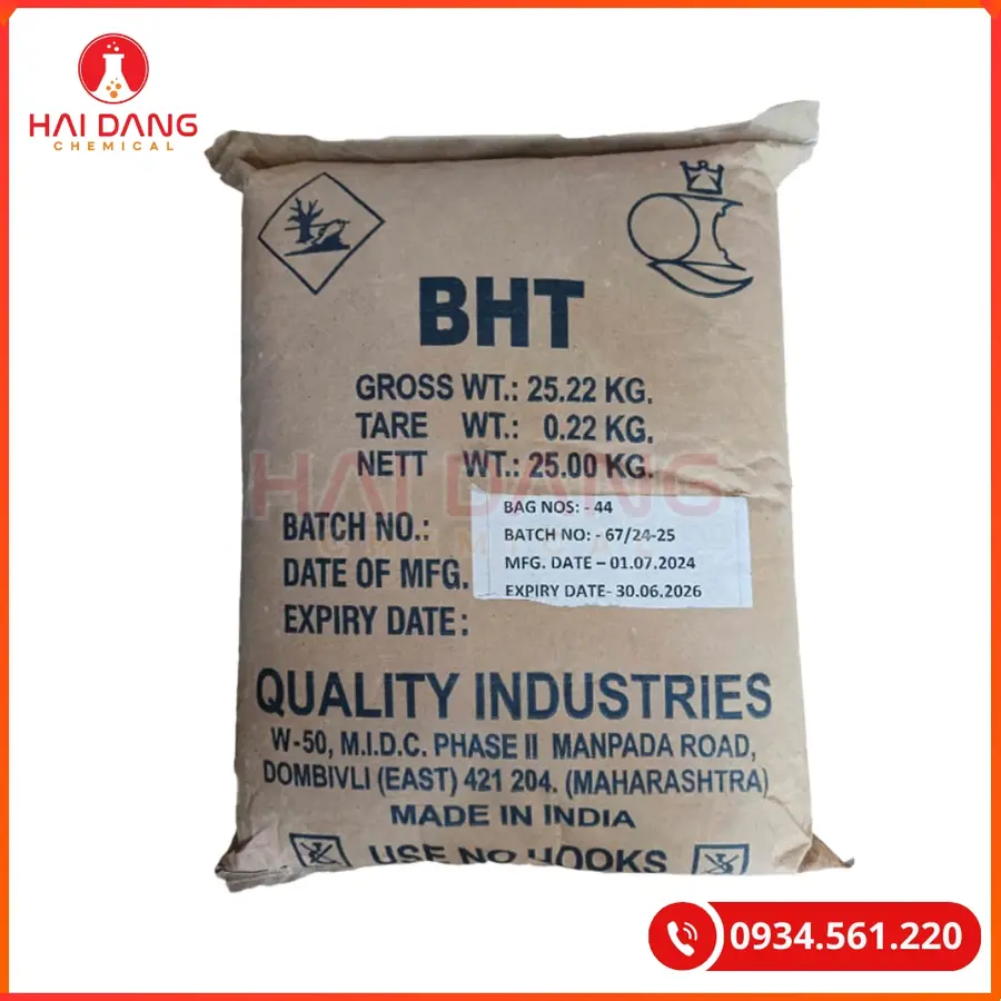 BHT Butylated Hydroxy Toluene Ấn Độ Chống Oxy Hóa Thực Phẩm | Giá Tốt Tại Kho Hải Phòng