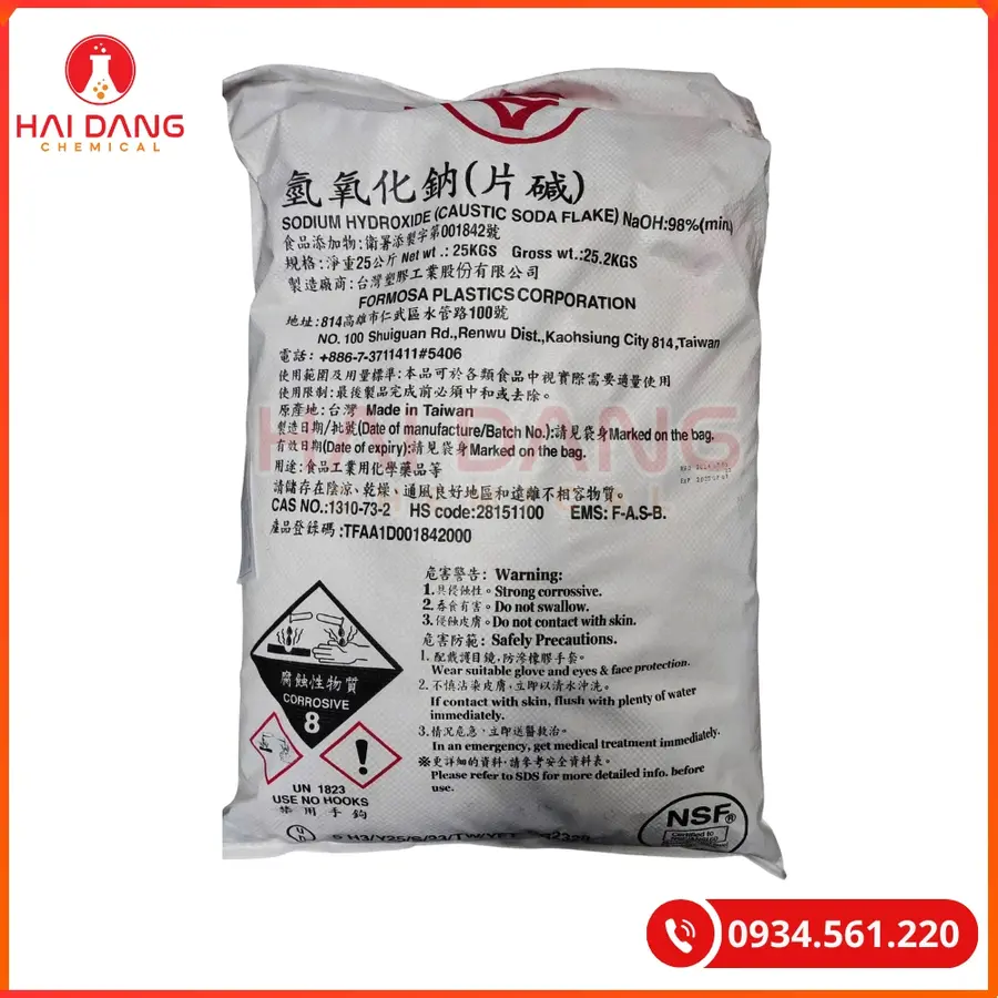 Xút Vảy Sodium Hydroxide NaOH 99% Đài Loan Tẩy Rửa Công Nghiệp | Giá Tốt Tại Kho Hải Phòng