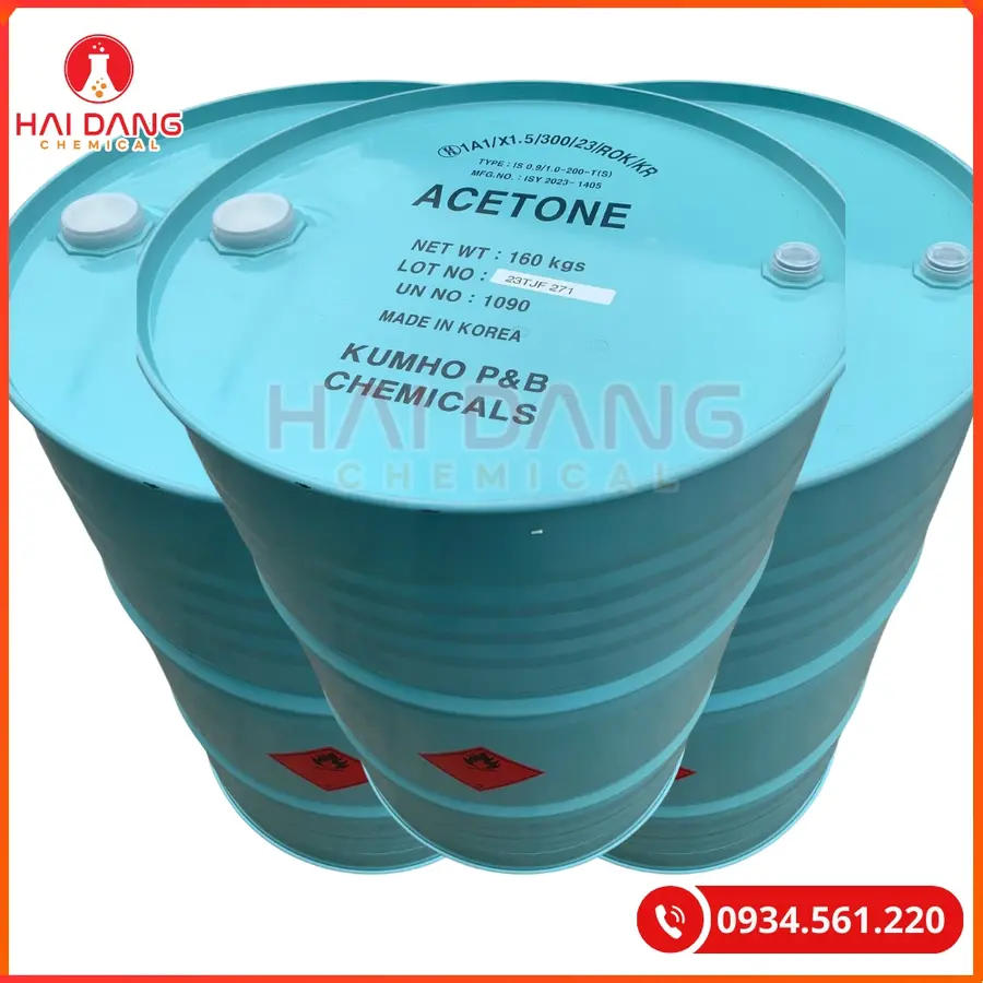 Acetone C3H6O Hàn Quốc Dung Môi Công Nghiệp Chất Lượng Cao | Giá Tốt Tại Kho Hải Phòng