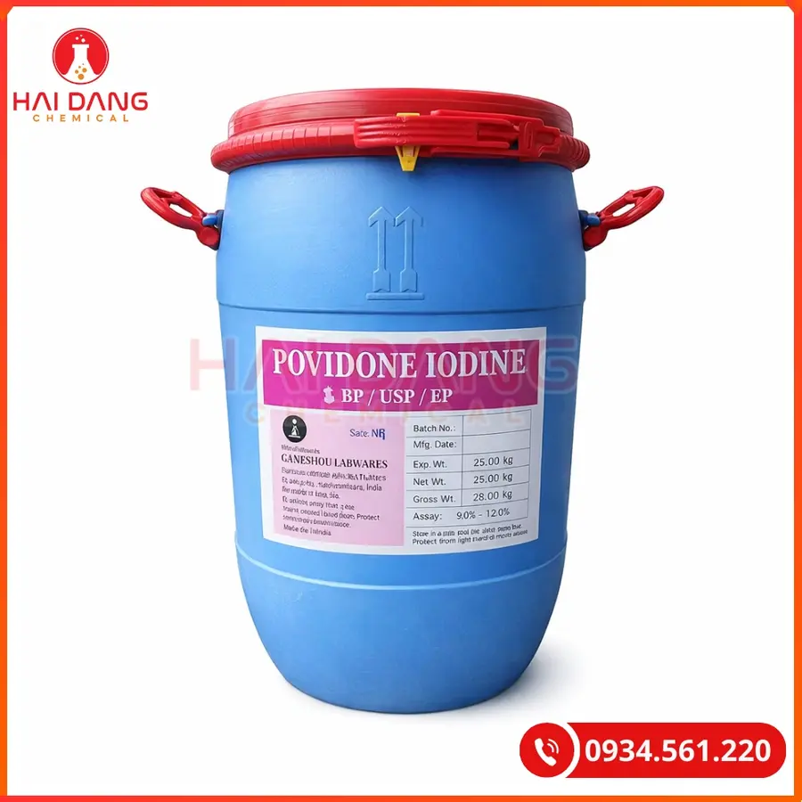 PVP Iodine Ấn Độ Sát Khuẩn Nuôi Thủy Sản | Giá Tốt Tại Kho Hải Phòng