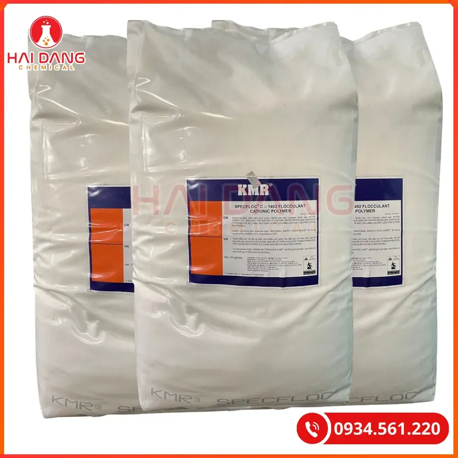 Polymer Cation C1492 Tạo Bông Và Ép Bùn Hiệu Quả Cao | Giá Tốt Tại Kho Hải Phòng