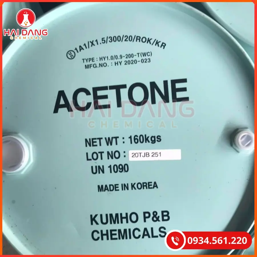 Acetone C3H6O Hàn Quốc Dung Môi Công Nghiệp Chất Lượng Cao | Giá Tốt Tại Kho Hải Phòng