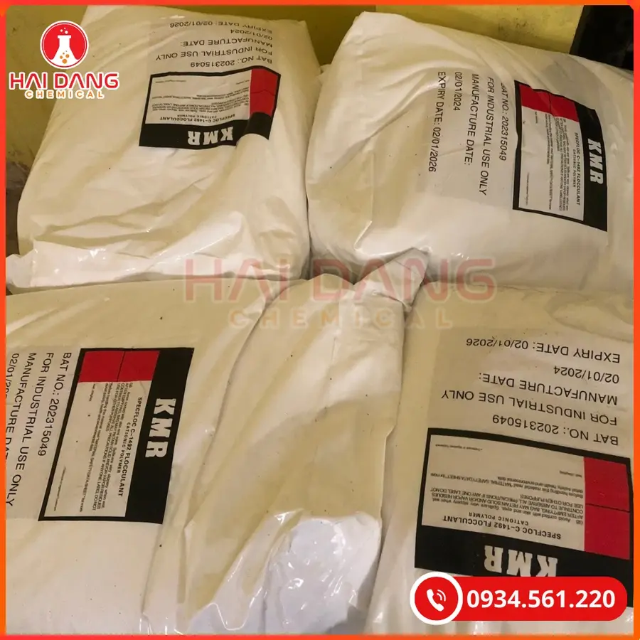 Polymer Cation C1492 Tạo Bông Và Ép Bùn Hiệu Quả Cao | Giá Tốt Tại Kho Hải Phòng