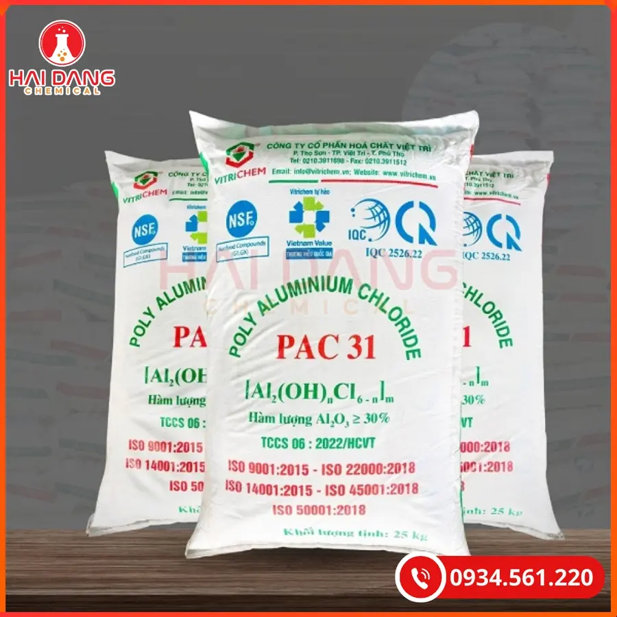PAC Việt Trì Keo Tụ Xử Lý Nước Hồ Bơi | Giá Tốt Tại Kho Hải Phòng